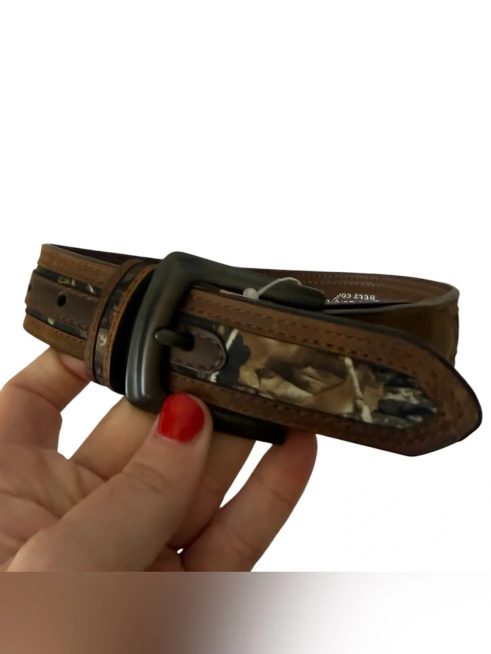 Nocona Boys Brown Camo Genuine Leather Belt Size 18 Western Cowboy NEW